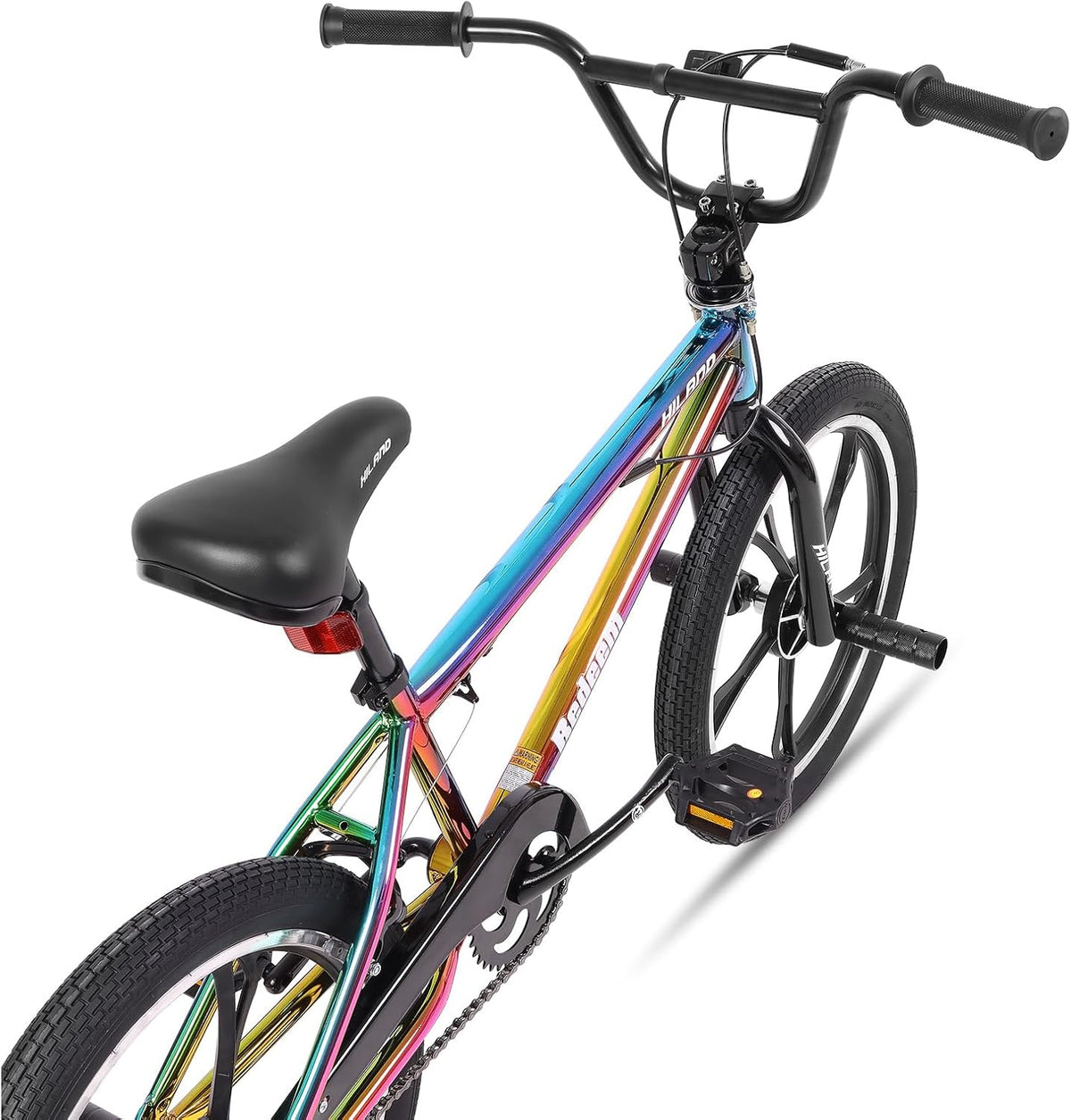 HILAND Vélo BMX 20 Pouces, 5 Rayons, Rotor 360°, Freestyle, 4 pegs, Convient aux Jeunes pour l'entraînement et Les Cascades, Couleur