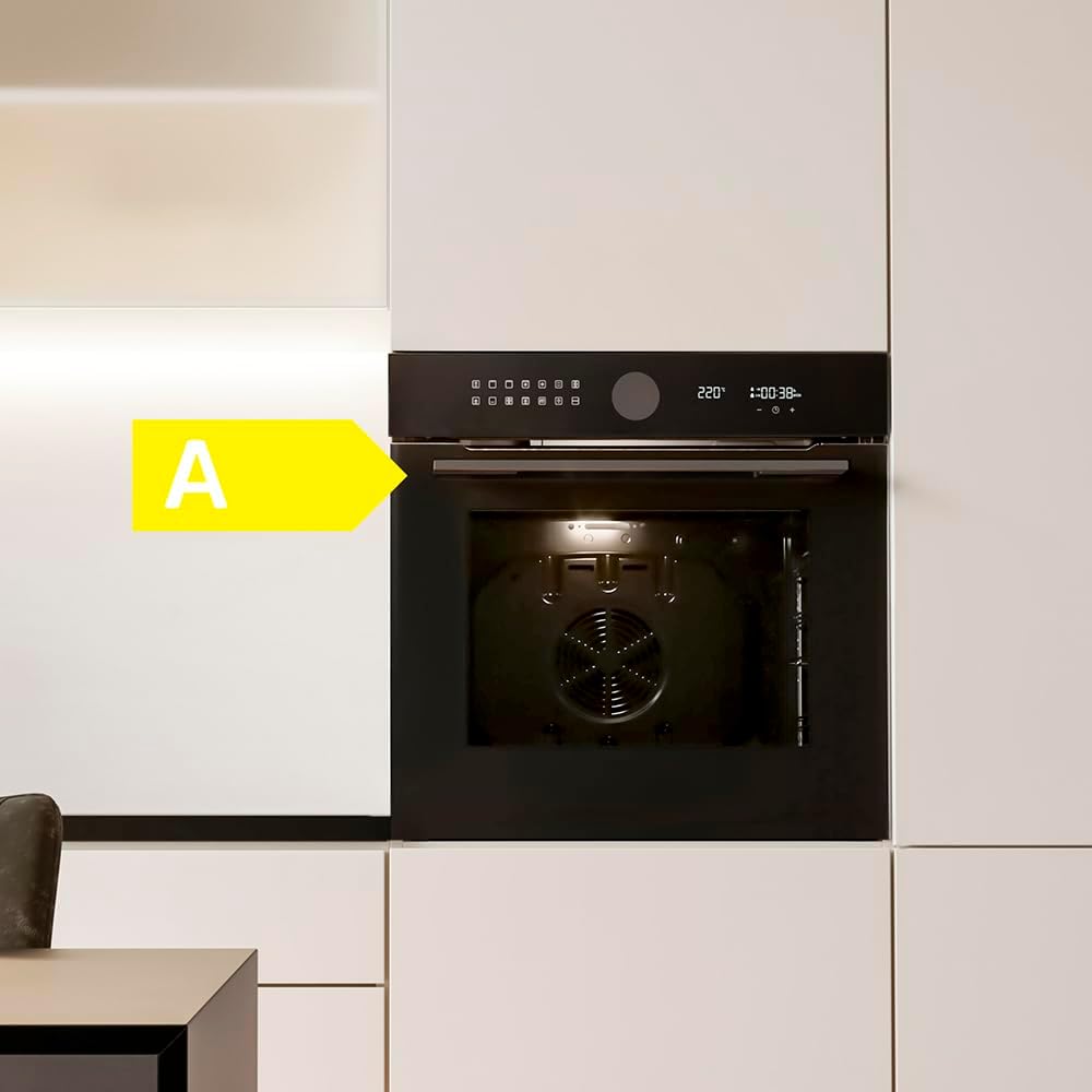 Cecotec Four encastrable pyrolyse Bolero Hexa P516000 Glass Black A.Four multifonctions Capacité de 73 L, 14 fonctions, classe A, 3250 W