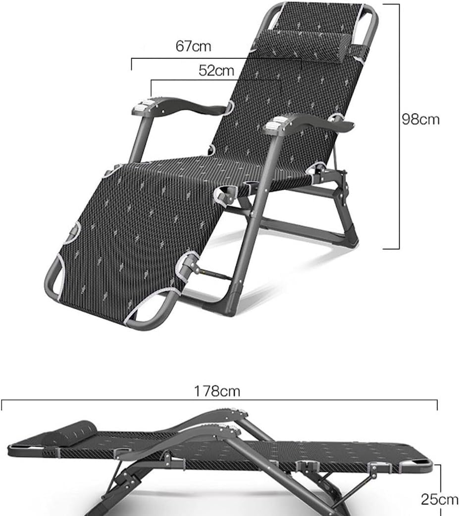 DANNMPX Chaise Longue Chaise De Camping Pliante Longue Siège Salon Portable pour Pêche Plage Et Pique-Nique Pliante Relaxation