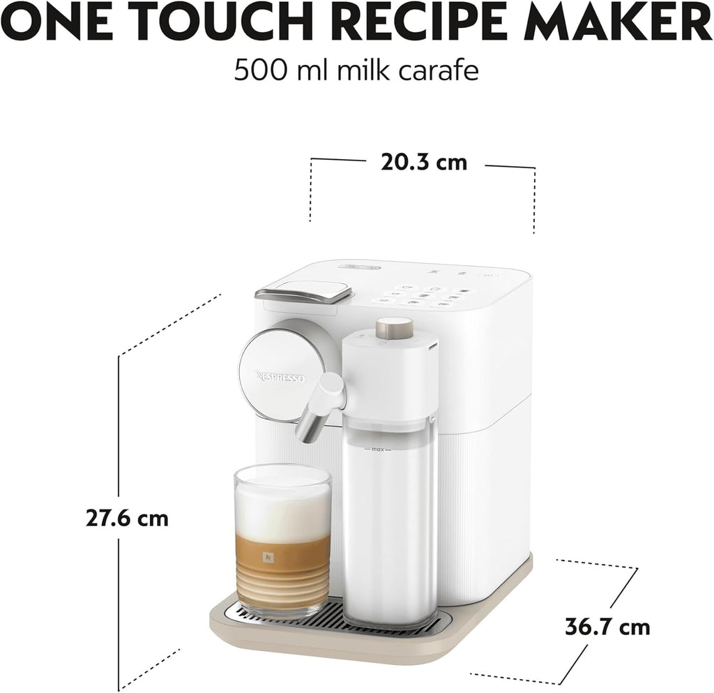 Nespresso De'Longhi Machine à café Gran Lattissima EN640.W avec système de lait automatique, pression 19 bar, 1400 W, Blanc