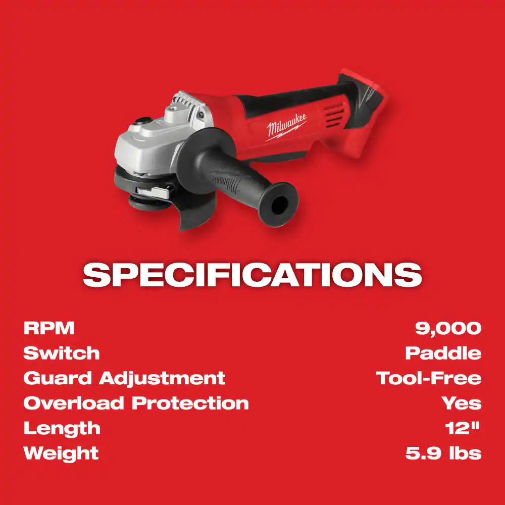 M18 18V Lithium-Ion Cordless 4-1/2 in. Cut-Off/Grinder (Tool-Only)