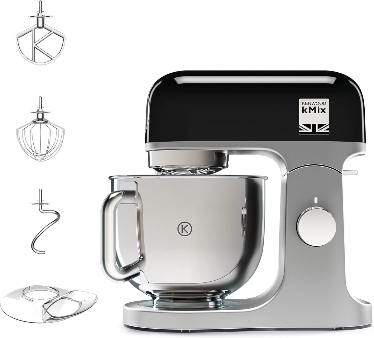Robot pâtissier Kenwood kMix KMX750BK - bol 5 litres - 6 vitesses - 3 accessoires - noir