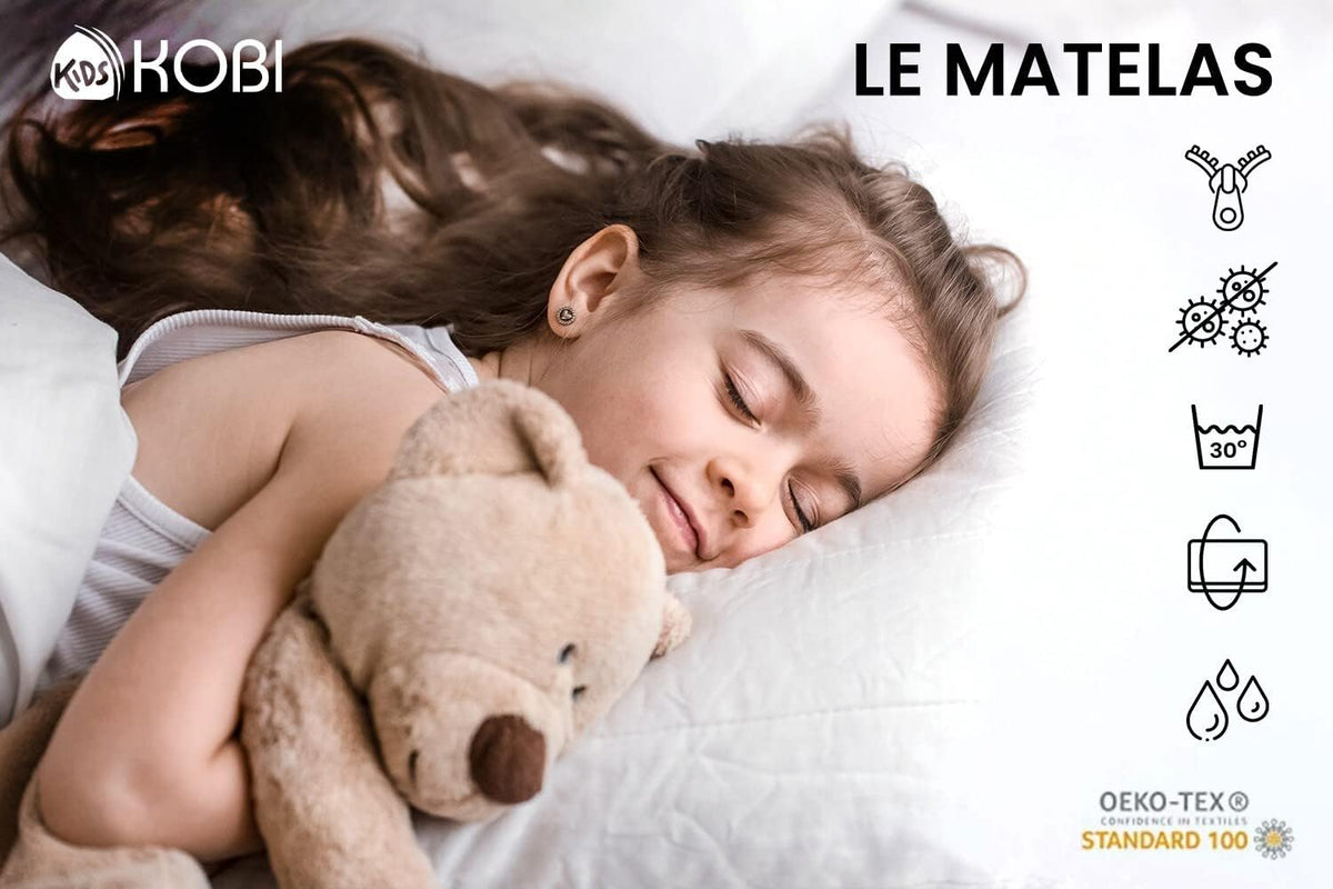 Kobi Lit Enfant Emma | Blanc pour Chambre d'enfant | 140x70CM | avec Tiroir | pour Chambre des Filles