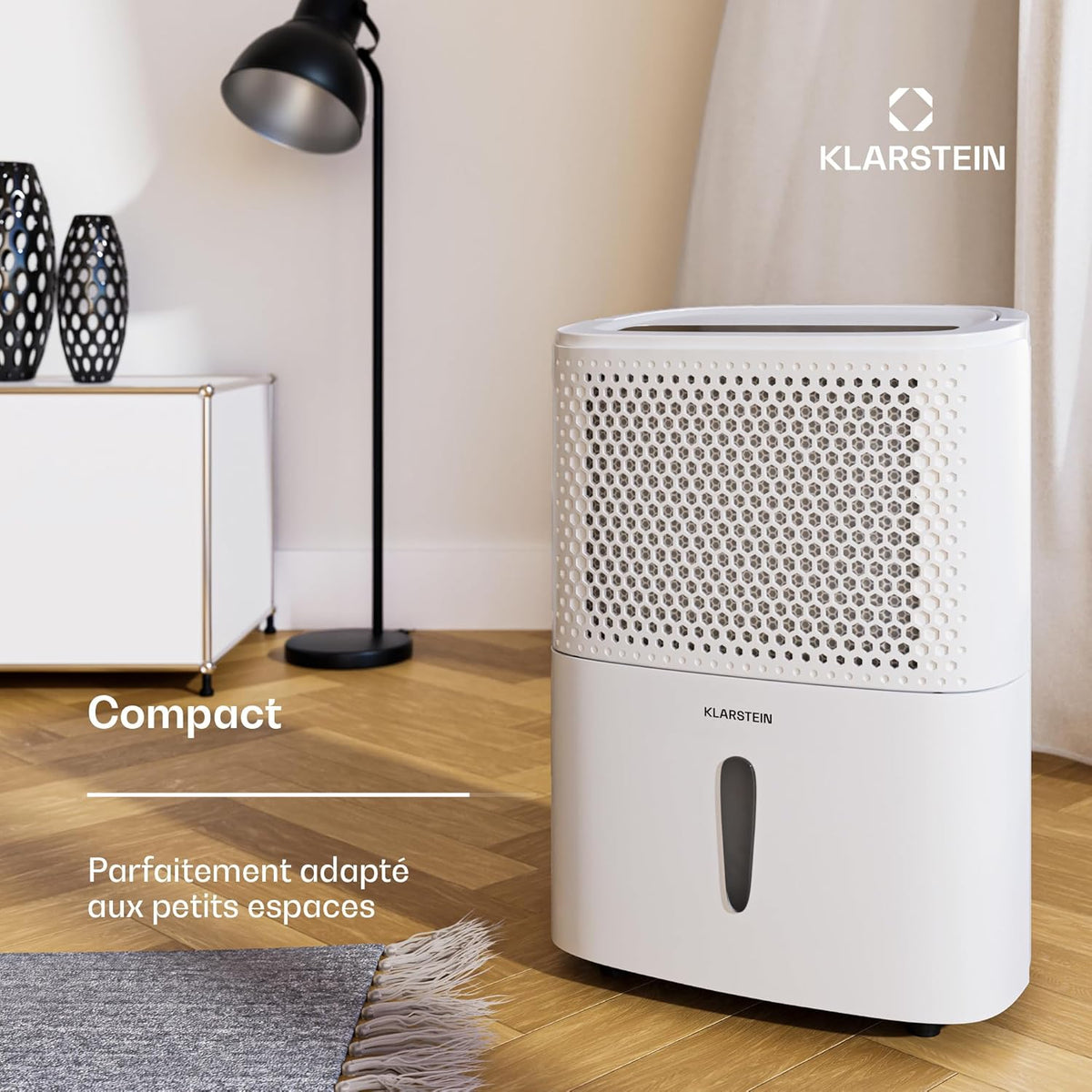 Klarstein DryFy 10 L déshumidificateur d'air - 240 W, 10 L/jour, réservoir 1,8 L, seulement 42dB, minuterie, auto-restart, anti-moisissures, déshumidificateur de salle de bains, maison, noir