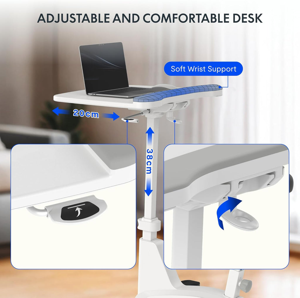 FlexiSpot Vélo d'appartement avec tablette, Vélo de fitness portable avec cadre stable et fonctionnement silencieux, idéal pour la maison et l'extérieur