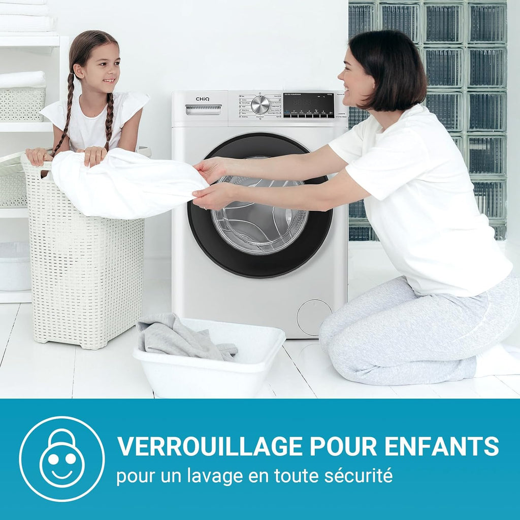 Lave-linge CHiQ à chargement frontal 10 kg CFL100-14586IM3XWA, blanc