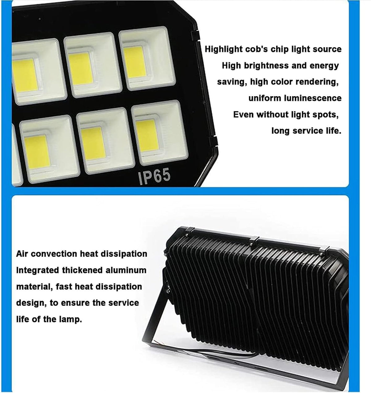 Projecteur LED 50W-600W, Lampes de Sécurité Extérieures Étanches IP65, Lumière Blanche et Lumière Chaude, Idéales pour Terrain de Sport, Garage, Jardin et Cour Arrière Warm Light,600w