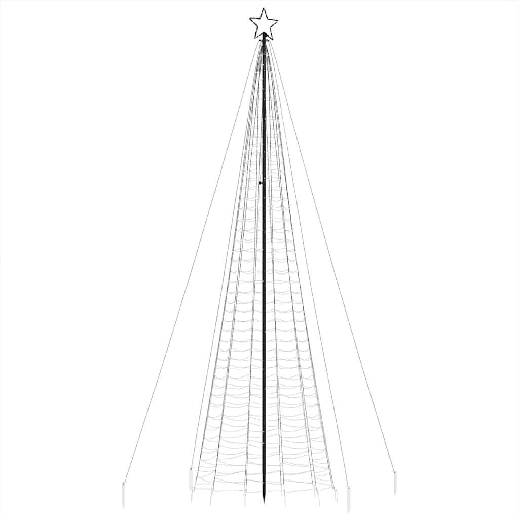 Festnight Arbre de Noël Cône Lumineuse avec Etoile Sapin de Noël Guirlande Lumineux Intérieur Extérieur Décoration de Noël-Blanc chaud-500 cm